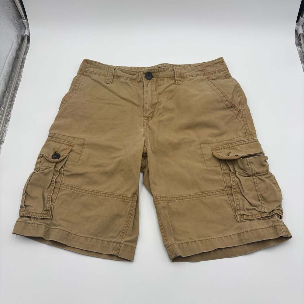 Aeropostale Khaki Cargo Shorts, Size 29, 100% Cotton, Made in Vietnam